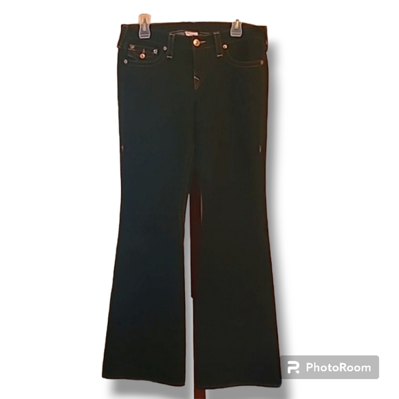 True Religion Joey Dark Wash Flare Cut Jeans - Picture 3 of 15